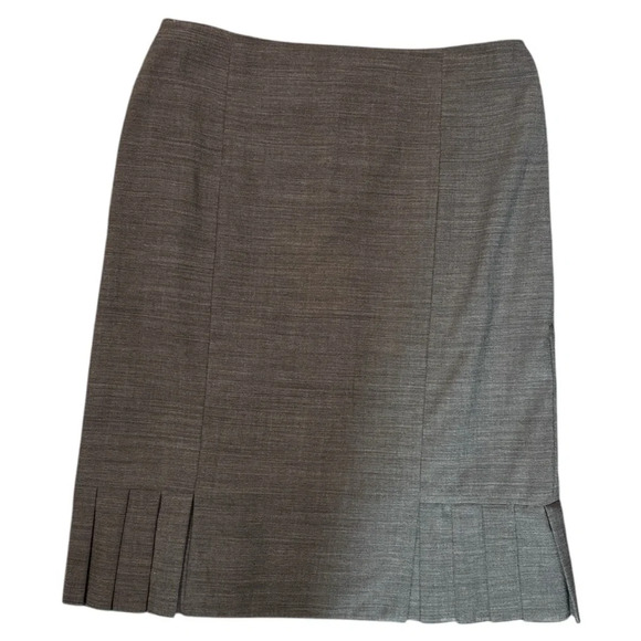 AKRIS Pleated Wool Knee Length Skirt  Size 10 - Picture 1 of 8